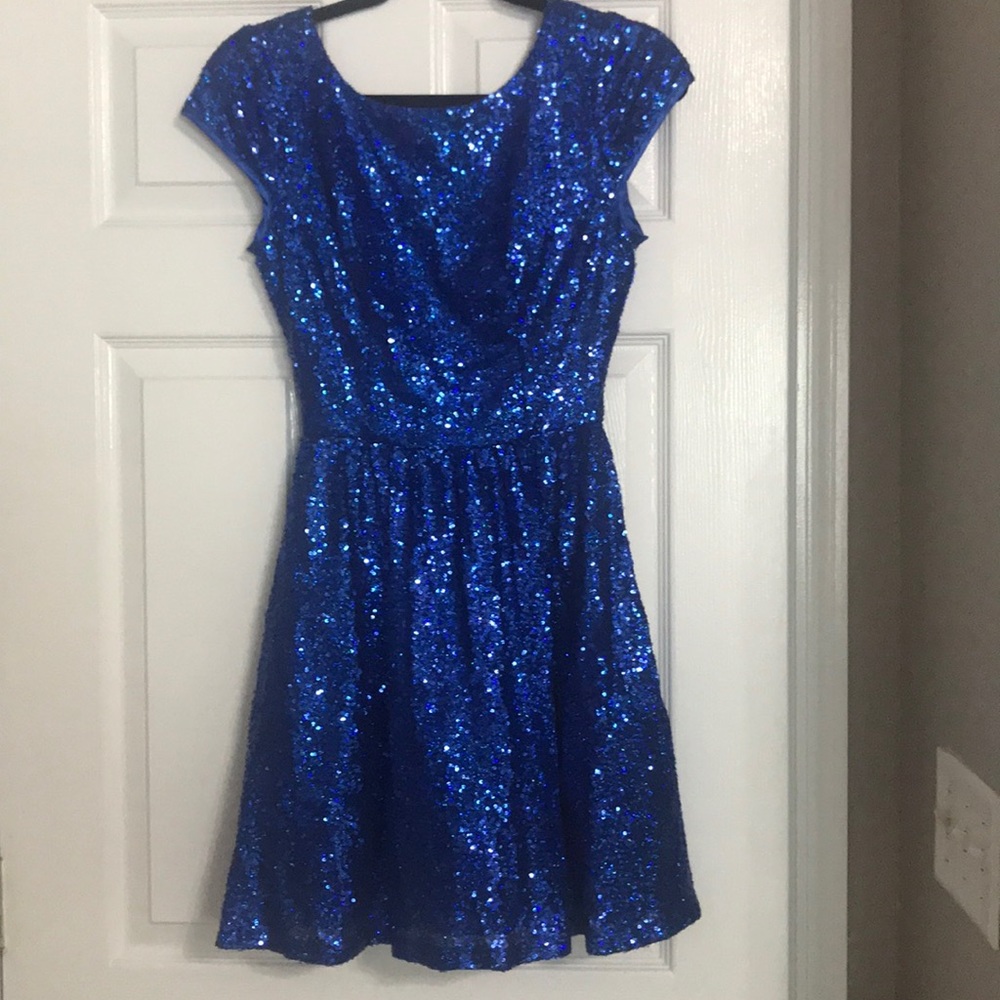 Royal Blue Sequin Homecoming Dress
